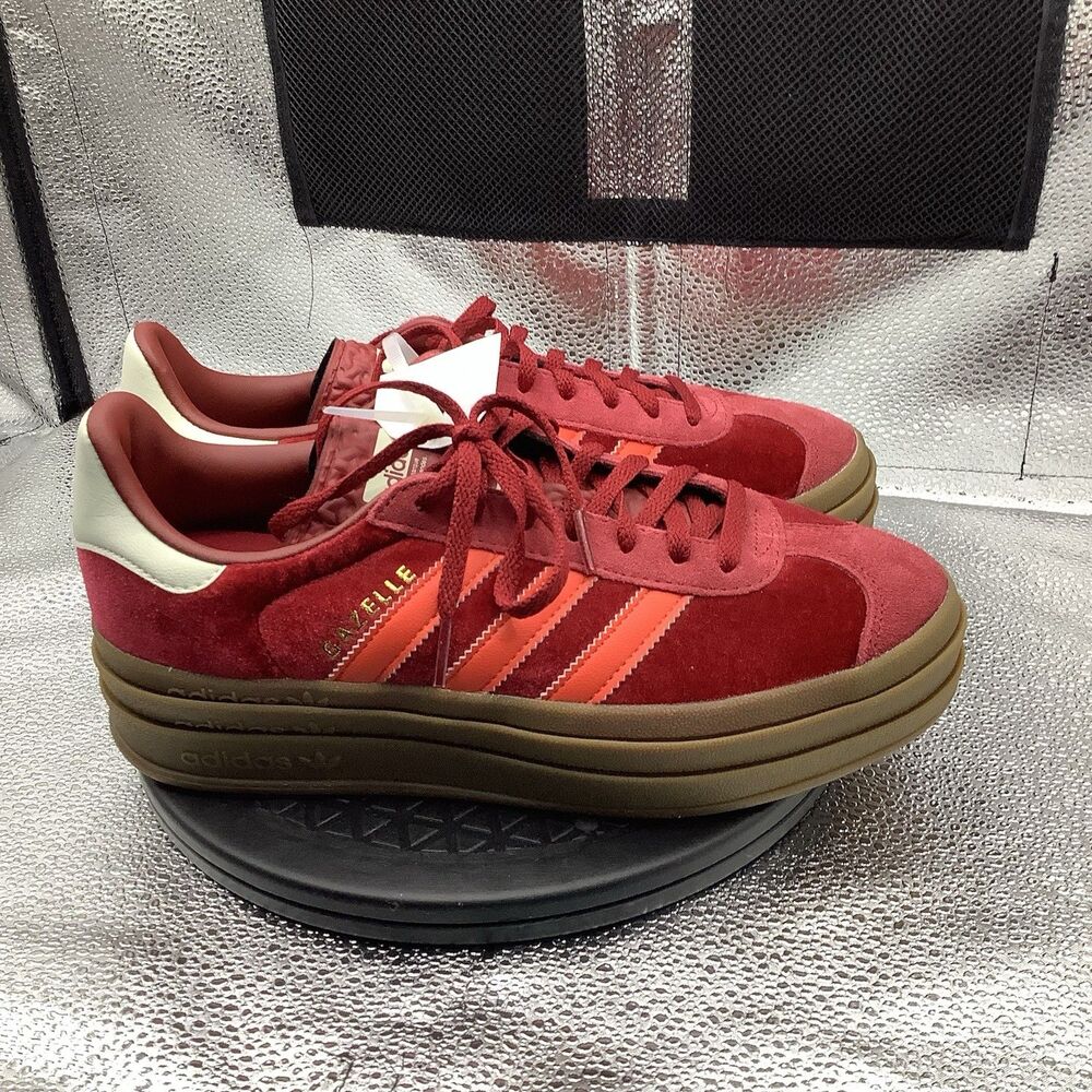 adidas Gazelle Bold Bright Red Velvet Women's 8 Platform Gum Sole IG4388 No Box